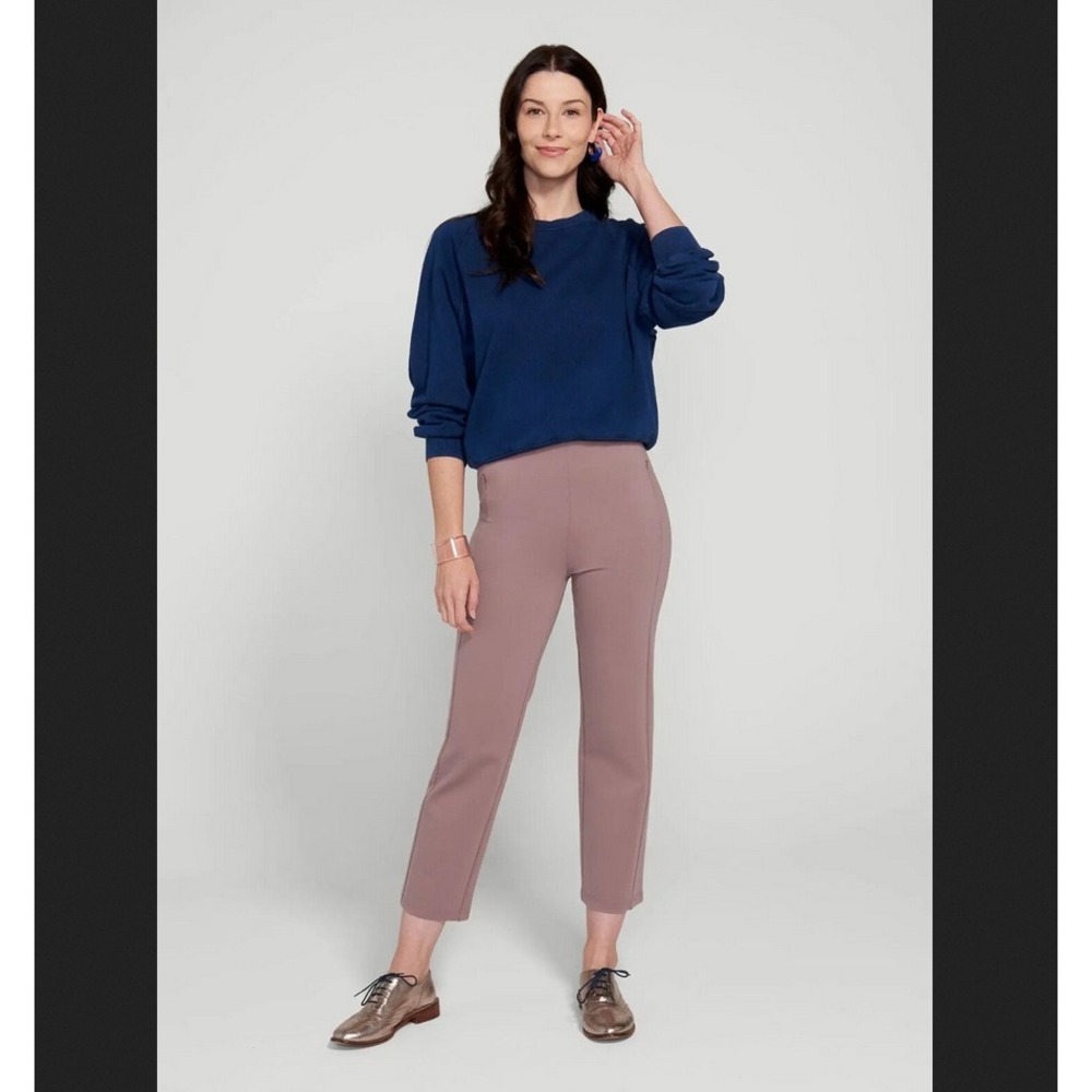 Betabrand NEW Small Petite‎ Monroe Crop Straight Trouser Pants High Rise Lilac